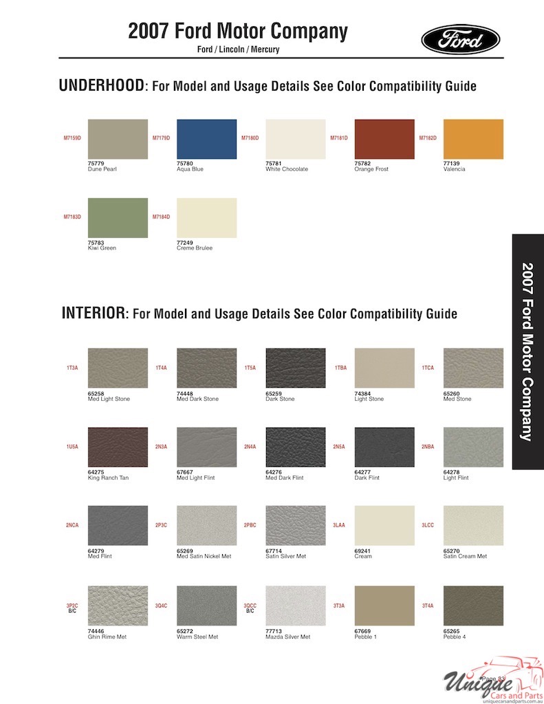 2007 Ford Paint Charts Sherwin-Williams 7